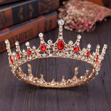 Vintage Princess Wedding Crown Hair Accessories Bridal Round Tiara Headpiece