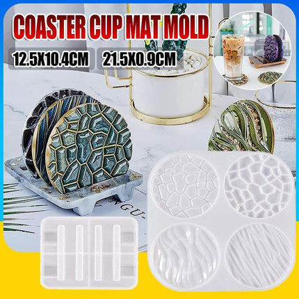 Coaster Cup Mat Mold Wave Diamond Pattern Silicone Mould for Epoxy Resin Casting - Aimall