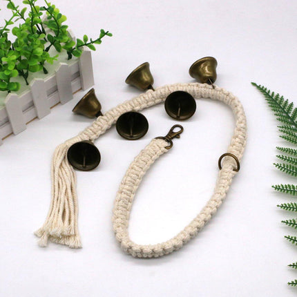 Adjustable Doorbell Hanging Rope Dog Training Bell Cat Teasing Braided Trainer