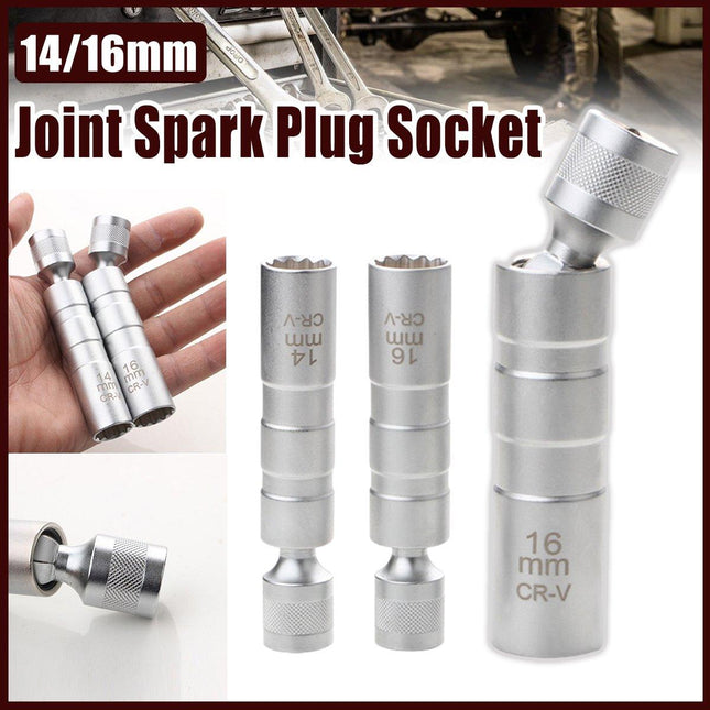 Magnetic Spark Plug Socket Wrench 14mm 16mm Removal Tool Thin Joint Wall Sockets - Aimall