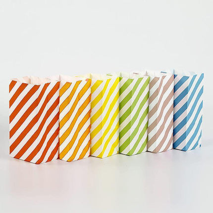 100X Colourful Plaid Kraft Paper Bag Candy Cookie Snack Cake Gift Bags 13*8*24CM - Aimall