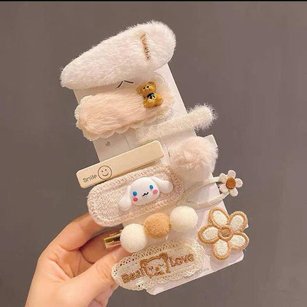 Children Plush Hair Clip Bangs Clip Cartoon Barrettes Korean Style Kids Hairpin - Aimall