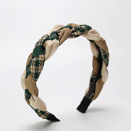 Women Retro Hair Hoop Fried Dough Twist Headband French College Style Hair Clip - Aimall