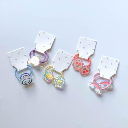 Cute Cartoon Hair Accessories Elastic Hair Cords for Young Wearers and Daily Styling