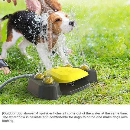 Automatic Water Feeder Dispenser with Bath Spray and Footstep Dog Toys for Pets