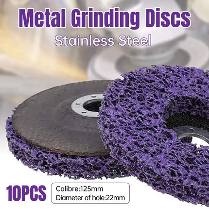 10PCS 125mm Stainless Steel Grinding Nylon Polishing Wheel for Car Paint Removal