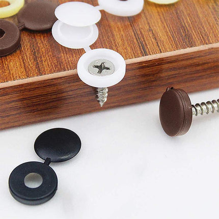 100/200X Plastic Screw Cover Caps Holes Cams Furniture Kitchen Button Nuts Bolts - Aimall