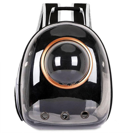 Space Capsule Pet Backpack Carrier in use