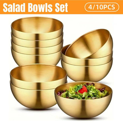 4/10pcs Salad Bowl Mixed Rice Bowl Set for Serving Soup and Salad Kitchenware