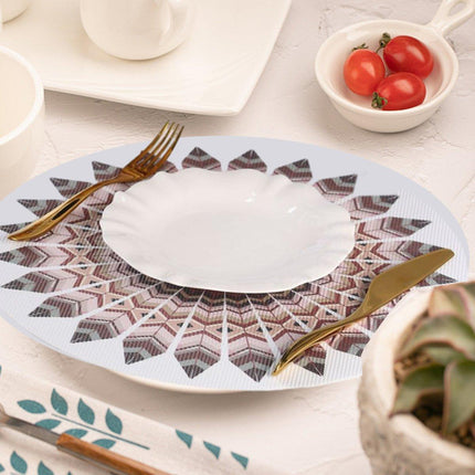 4PCS Bohemian Round Heat Resistant Dine Mat Anti Scalding Western Table Mat Set