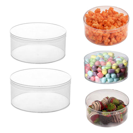 10pcs Clear Round Gift Boxes Plastic Candy Storage Containers for Party Favors