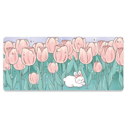 Flower Mouse Pad Oversized Keyboard Desk Pad for Office and Study Work Area