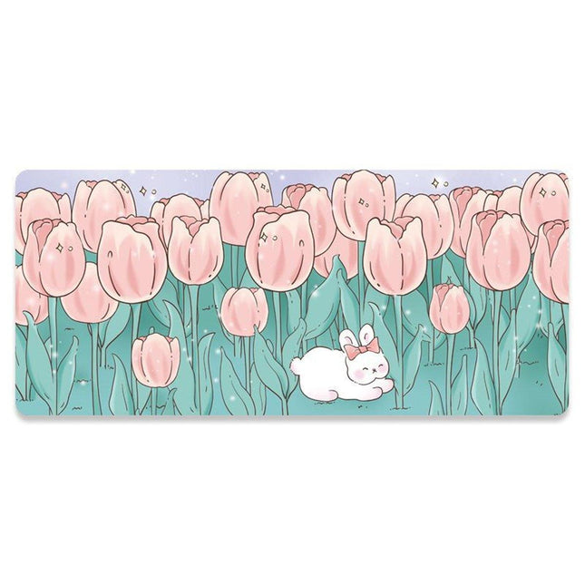 Flower Mouse Pad Oversized Keyboard Desk Pad for Office and Study Work Area