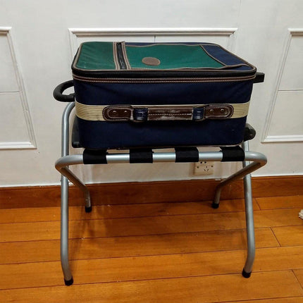 Stainless Steel Foldable Luggage Rack Hotel Room Portable Shelf Suitcase Holder