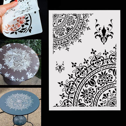 A4 DIY Craft Mandala Stencils Template For Walls Painting Scrapbooking Stamping - Aimall