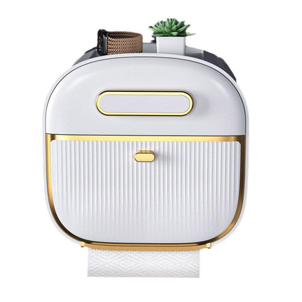 Wall Mounted Multifunctional Tissue Box Toilet Paper Storage Box Non-perforated