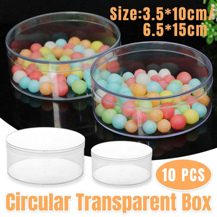 10pcs Clear Round Gift Boxes Plastic Candy Storage Containers for Party Favors