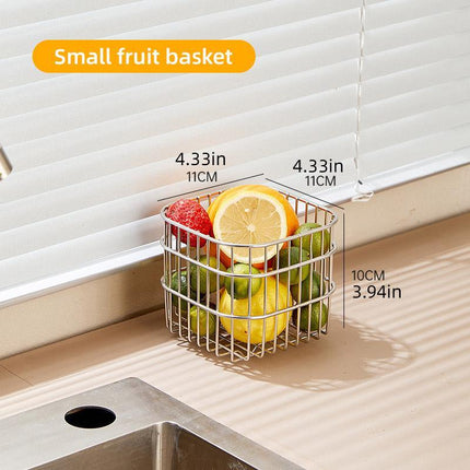 Stainless Steel Household Storage Basket Square Organizer for Kitchen and Home