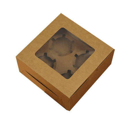 25Pcs Paper Cupcake Box with Window for Party Wedding Bakery Gift Packaging