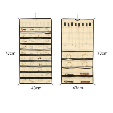 48 Pockets Jewelry Hanging Storage Organizer Holder Earring Display Pouch Bag - Aimall