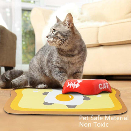 Cartoon Pet Diatomite Floor Mat Non Slip Cat and Dog Feeding Mat for Food Water
