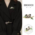 High-End Cute Panda Brooch Bamboo Animal Pin Chinese Style Corsage for Men Women