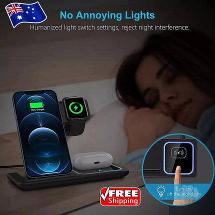 3 in 1 15W Wireless Charger Dock Qi Fast Charging For iPhone Apple Watch - Aimall