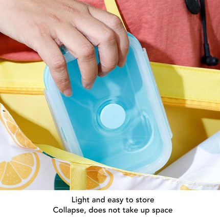 3pcs Portable Folding Bento Lunch Boxes Fresh Keeping Box for Food Storage