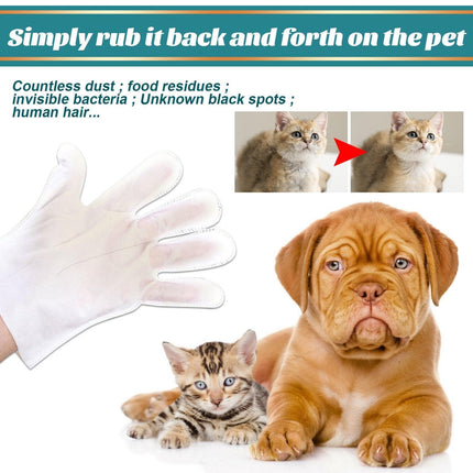 10XPet Cat Dog Dry Washing Gloves Bath Remove Odor Cleaning Decontamination Care - Aimall