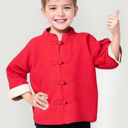 Boys Traditional Chinese Hanfu Cotton Linen Outfit Ancient Style Costume