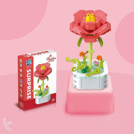 Block Bouquet Plant Building Block Plant Potted Bricks Bouquet 3D Model Toy - Aimall
