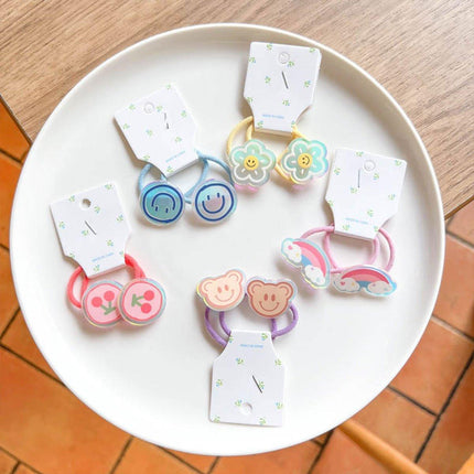Cute Cartoon Hair Accessories Elastic Hair Cords for Young Wearers and Daily Styling