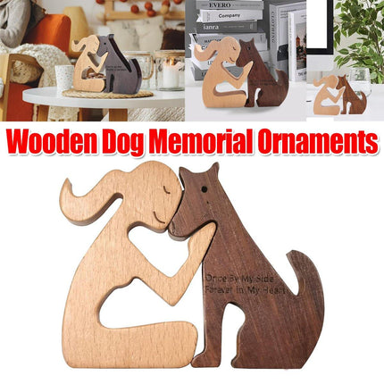 Puppy Wooden Ornament Pet Memorial Desktop Decoration for Home or Office Display
