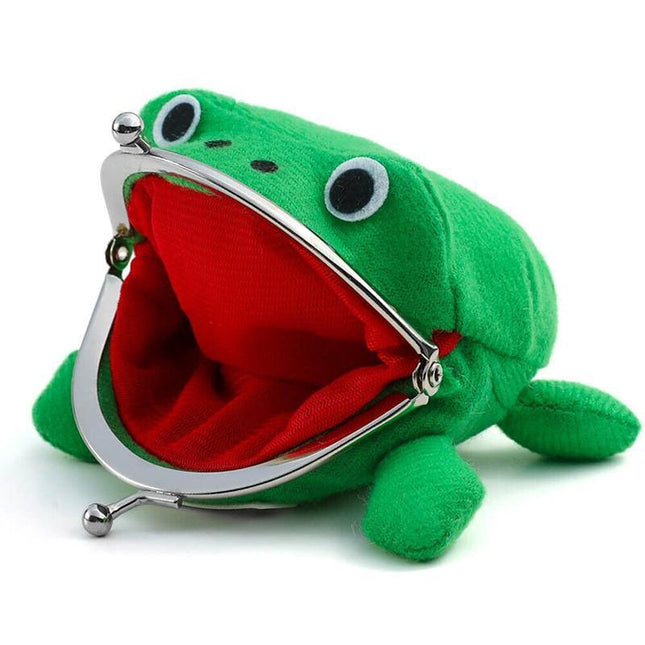 Charming Plush Frog Coin Purse Money Pouch Toy Wallet Unique Cash Bag - Aimall