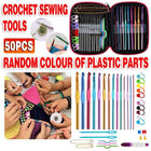 50PCS Hooks Set Crochet Sewing Tools Knitting Needles Aluminum DIY Weave Craft - Aimall