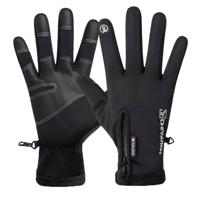 Winter Gloves Waterproof Thermal Touch Screen Thermal Windproof Warm Black - Aimall