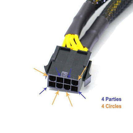 8Pin ATX 12v CPU EPS Power Extension Splitter Cable Adapter Motherboard copper - Aimall