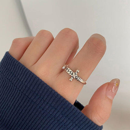 Silver Vintage Index Finger Ring Women Fashion Jewelry Adjustable Statement