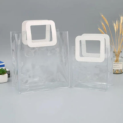 10 x Clear PVC Transparent Handbags for Shopping & Weddings - Aimall