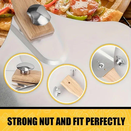 Aluminum Pizza Shovel 12Inch Pizza Transfer Tool with Pizza Cutter and Wheel Set