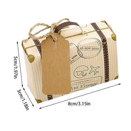50Pcs Mini Suitcase Candy Box Wedding Favors Gift Packaging Boxes Party Supplies