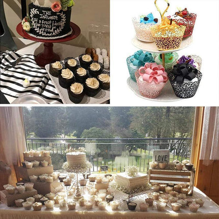 25x Laser Cut Cupcake Wrappers Filigree Case Wedding Baby Party Many Colour - Aimall