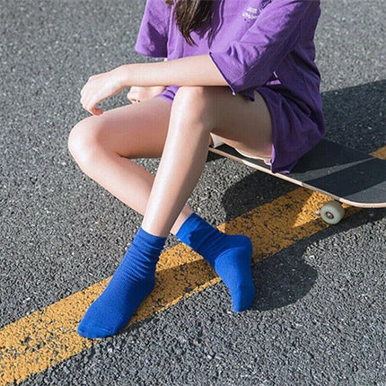 New Olid Pure Colour Formal Socks Cotton Fashion Casual Breathable Crew Socks - Aimall
