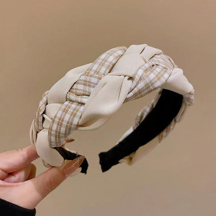 Women Headband Twist Hairband Hoop Knit Knot Cross Tie Wide Headwear Accessories - Aimall