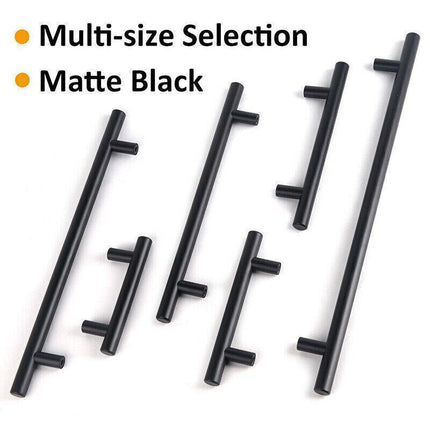 5PCS Black Kitchen Cabinet Door Handles Stainless Steel Door Drawer Pull T Bar - Aimall