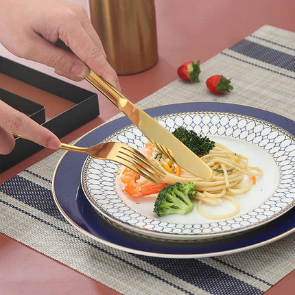 2pcs Stainless Steel Cutlery Set 5pcs Forks Spoons Knives Dining Utensils Hotel