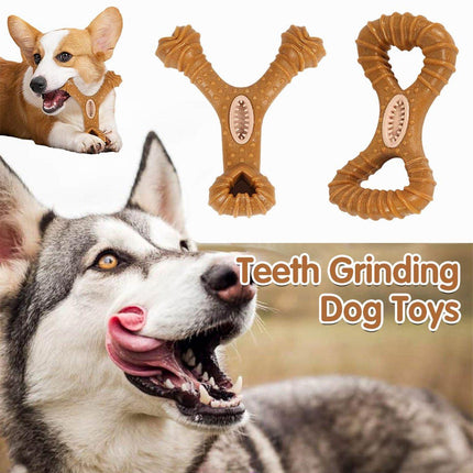 Interactive Dog Food Toy Leaky Bone Shape Chew Grinding Pet Treat Dispensing