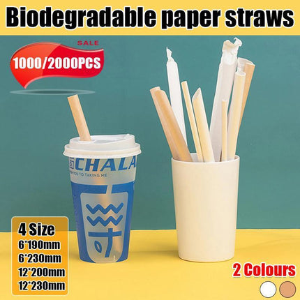 1000-2000pcs Colourful Paper Drinking Straws FOIL Metallic Party BULK SALES - Aimall