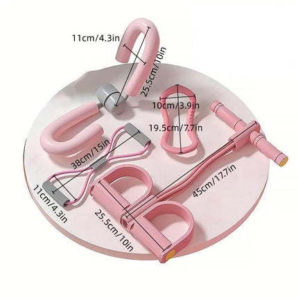 4pcs Pink Yoga Fitness Equipment for Home Workout Stretching and Exercise