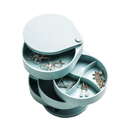 Rotating Jewelry Storage Box Cute 4 Layer Large Capacity Display Stand Organizer